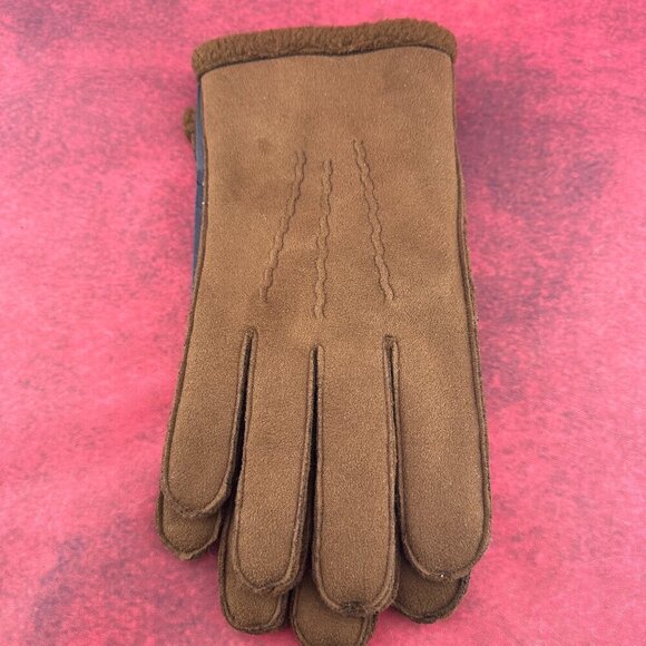 Tommy Hilfiger Other - TOMMY HILFIGER MEN'S BROWN SUEDE GLOVES WITH A SHERPA LINING BRAND NEW SIZE L/XL